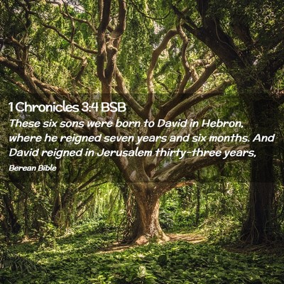 Picture 02 - 1 Chronicles 3:4 BSB - These six sons were born to David in Hebron, - Bible Verse Picture