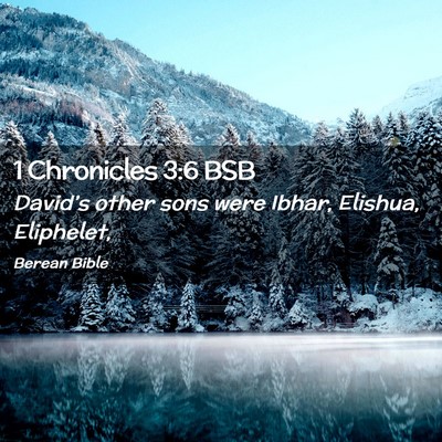 Picture 02 - 1 Chronicles 3:6 BSB - David’s other sons were Ibhar, Elishua, - Bible Verse Picture