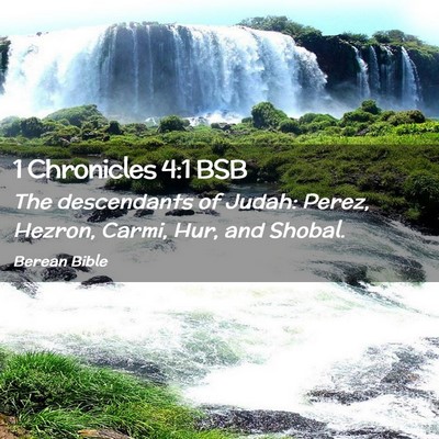 Picture 02 - 1 Chronicles 4:1 BSB - The descendants of Judah: Perez, Hezron, Carmi, - Bible Verse Picture