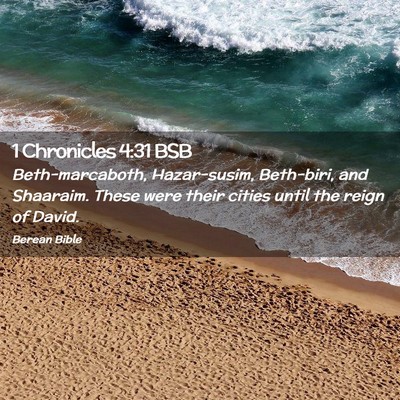 Picture 02 - 1 Chronicles 4:31 BSB - Beth-marcaboth, Hazar-susim, Beth-biri, and - Bible Verse Picture