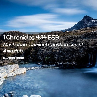 Picture 02 - 1 Chronicles 4:34 BSB - Meshobab, Jamlech, Joshah son of - Bible Verse Picture