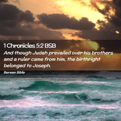 Picture 02 - 1 Chronicles 5:2 BSB - And though Judah prevailed over his brothers and - Bible Verse Picture