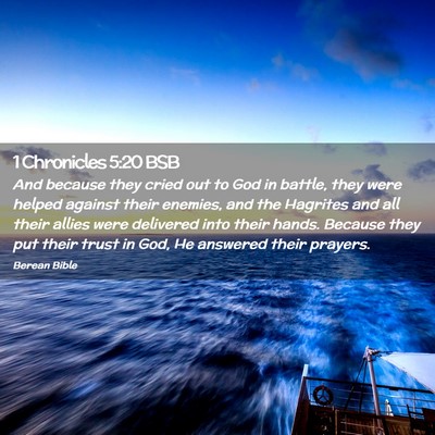Picture 02 - 1 Chronicles 5:20 BSB - And because they cried out to God in battle, they - Bible Verse Picture