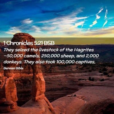 Picture 02 - 1 Chronicles 5:21 BSB - They seized the livestock of the - Bible Verse Picture