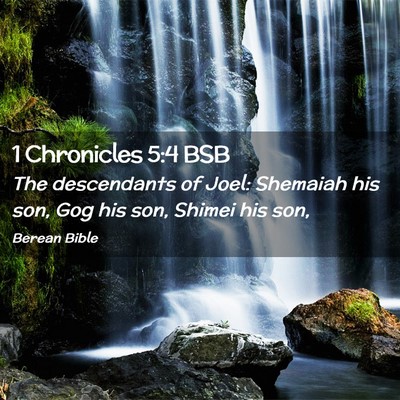 Picture 02 - 1 Chronicles 5:4 BSB - The descendants of Joel: Shemaiah his son, Gog - Bible Verse Picture