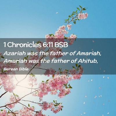Picture 02 - 1 Chronicles 6:11 BSB - Azariah was the father of Amariah, Amariah was - Bible Verse Picture