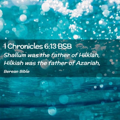 Picture 02 - 1 Chronicles 6:13 BSB - Shallum was the father of Hilkiah, Hilkiah was - Bible Verse Picture