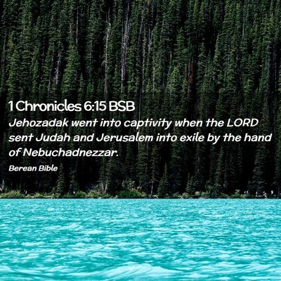 Picture 02 - 1 Chronicles 6:15 BSB - Jehozadak went into captivity when the LORD sent - Bible Verse Picture