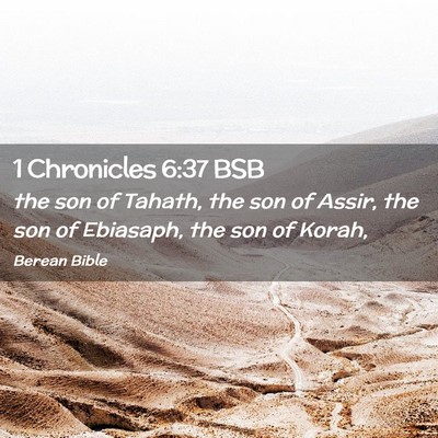 Picture 02 - 1 Chronicles 6:37 BSB - the son of Tahath, the son of Assir, the son of - Bible Verse Picture