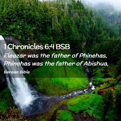 Picture 02 - 1 Chronicles 6:4 BSB - Eleazar was the father of Phinehas, Phinehas was - Bible Verse Picture