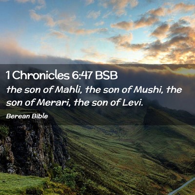 Picture 02 - 1 Chronicles 6:47 BSB - the son of Mahli, the son of Mushi, the son of - Bible Verse Picture