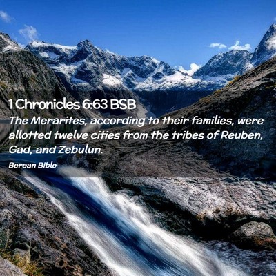 Picture 02 - 1 Chronicles 6:63 BSB - The Merarites, according to their families, were - Bible Verse Picture
