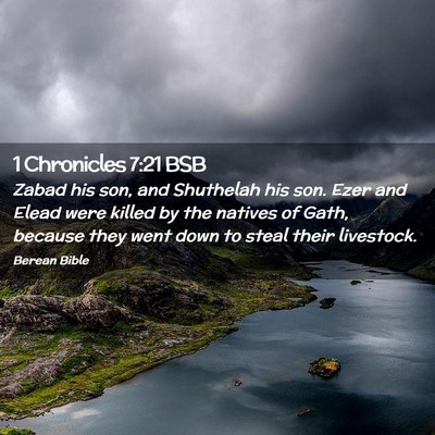 Picture 02 - 1 Chronicles 7:21 BSB - Zabad his son, and Shuthelah his son. Ezer and - Bible Verse Picture