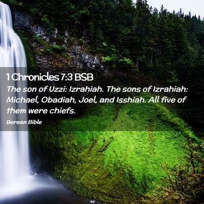 Picture 02 - 1 Chronicles 7:3 BSB - The son of Uzzi: Izrahiah. The sons of Izrahiah: - Bible Verse Picture