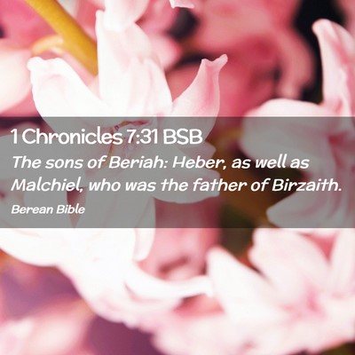 Picture 02 - 1 Chronicles 7:31 BSB - The sons of Beriah: Heber, as well as Malchiel, - Bible Verse Picture