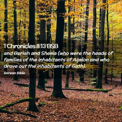 Picture 02 - 1 Chronicles 8:13 BSB - and Beriah and Shema (who were the heads of - Bible Verse Picture