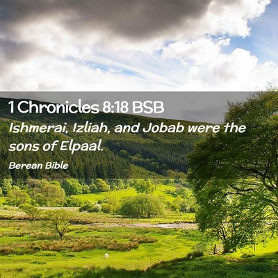 Picture 02 - 1 Chronicles 8:18 BSB - Ishmerai, Izliah, and Jobab were the sons of - Bible Verse Picture