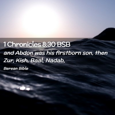Picture 02 - 1 Chronicles 8:30 BSB - and Abdon was his firstborn son, then Zur, Kish, - Bible Verse Picture