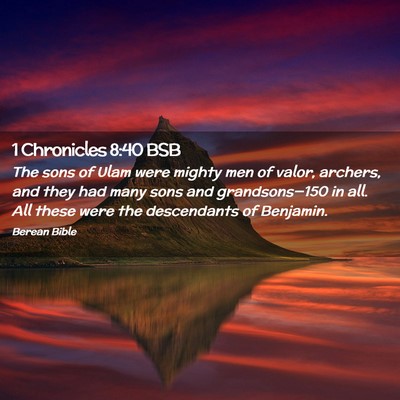 Picture 02 - 1 Chronicles 8:40 BSB - The sons of Ulam were mighty men of valor, - Bible Verse Picture