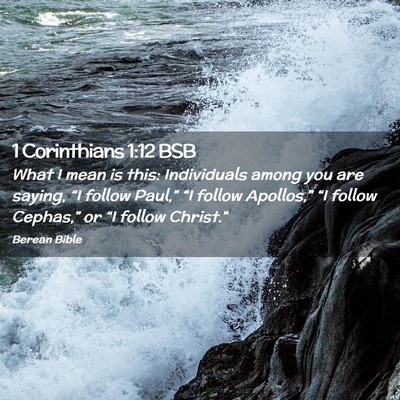 Picture 02 - 1 Corinthians 1:12 BSB - What I mean is this: Individuals among you are - Bible Verse Picture