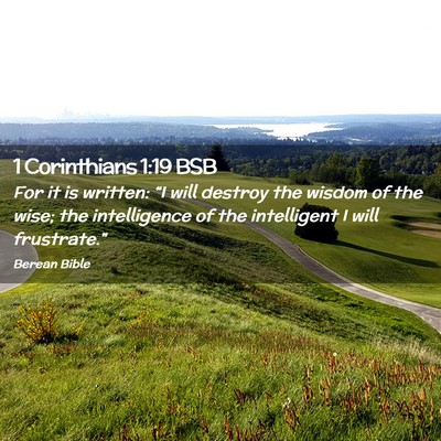 Picture 02 - 1 Corinthians 1:19 BSB - For it is written: “I will destroy the wisdom - Bible Verse Picture