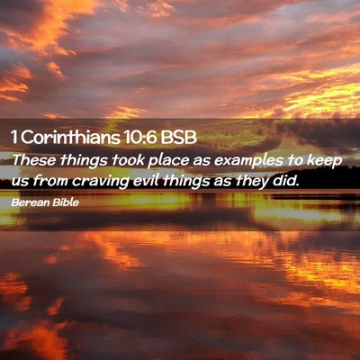 Picture 02 - 1 Corinthians 10:6 BSB - These things took place as examples to keep us - Bible Verse Picture