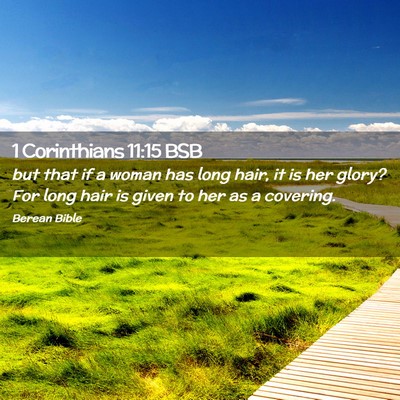 Picture 02 - 1 Corinthians 11:15 BSB - but that if a woman has long hair, it is her - Bible Verse Picture