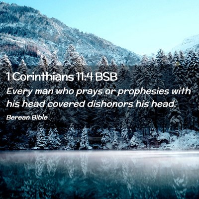 Picture 02 - 1 Corinthians 11:4 BSB - Every man who prays or prophesies with his head - Bible Verse Picture