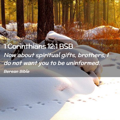Picture 02 - 1 Corinthians 12:1 BSB - Now about spiritual gifts, brothers, I do not - Bible Verse Picture