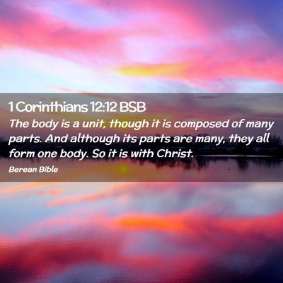 Picture 02 - 1 Corinthians 12:12 BSB - The body is a unit, though it is composed of many - Bible Verse Picture