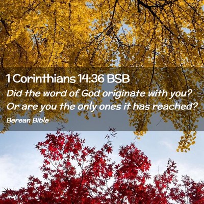Picture 02 - 1 Corinthians 14:36 BSB - Did the word of God originate with you? Or are - Bible Verse Picture