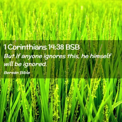 Picture 02 - 1 Corinthians 14:38 BSB - But if anyone ignores this, he himself will be - Bible Verse Picture