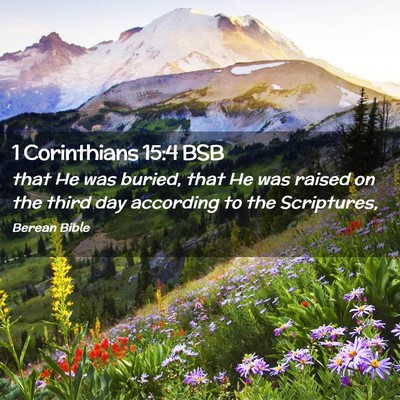 Picture 02 - 1 Corinthians 15:4 BSB - that He was buried, that He was raised on the - Bible Verse Picture