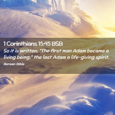 Picture 02 - 1 Corinthians 15:45 BSB - So it is written: “The first man Adam became a - Bible Verse Picture