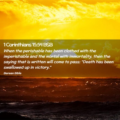Picture 02 - 1 Corinthians 15:54 BSB - When the perishable has been clothed with the - Bible Verse Picture
