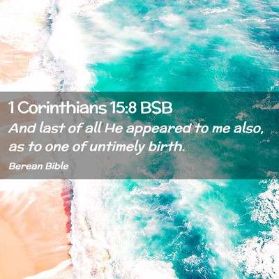 Picture 02 - 1 Corinthians 15:8 BSB - And last of all He appeared to me also, as to one - Bible Verse Picture