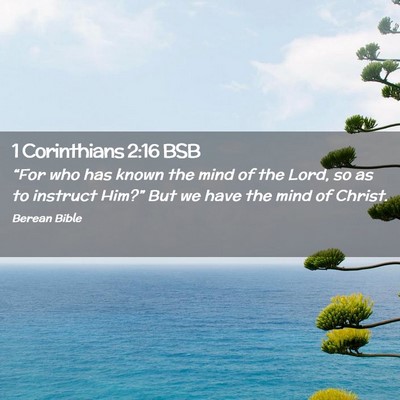 Picture 02 - 1 Corinthians 2:16 BSB - “For who has known the mind of the Lord, so as - Bible Verse Picture