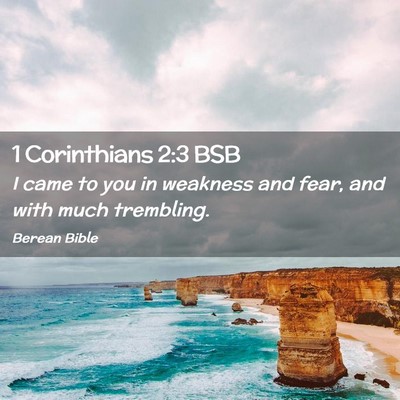 Picture 02 - 1 Corinthians 2:3 BSB - I came to you in weakness and fear, and with much - Bible Verse Picture