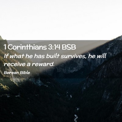 Picture 02 - 1 Corinthians 3:14 BSB - If what he has built survives, he will receive a - Bible Verse Picture