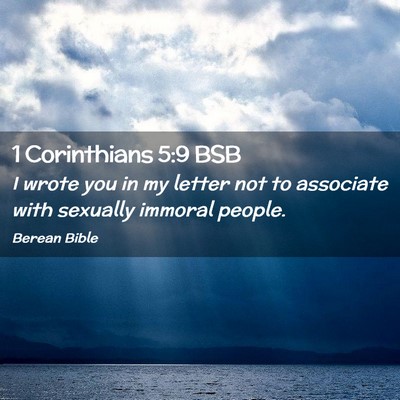 Picture 02 - 1 Corinthians 5:9 BSB - I wrote you in my letter not to associate with - Bible Verse Picture