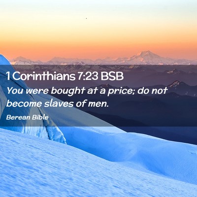 Picture 02 - 1 Corinthians 7:23 BSB - You were bought at a price; do not become slaves - Bible Verse Picture