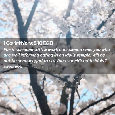 Picture 02 - 1 Corinthians 8:10 BSB - For if someone with a weak conscience sees you - Bible Verse Picture