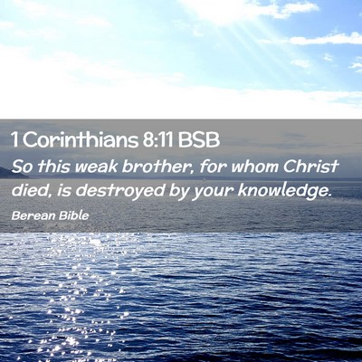 Picture 02 - 1 Corinthians 8:11 BSB - So this weak brother, for whom Christ died, is - Bible Verse Picture