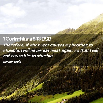 Picture 02 - 1 Corinthians 8:13 BSB - Therefore, if what I eat causes my brother to - Bible Verse Picture