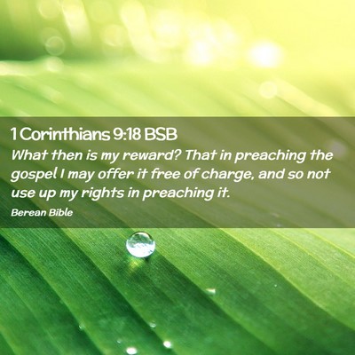Picture 02 - 1 Corinthians 9:18 BSB - What then is my reward? That in preaching the - Bible Verse Picture