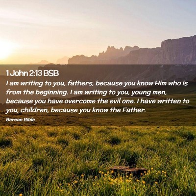 Picture 02 - 1 John 2:13 BSB - I am writing to you, fathers, because you know - Bible Verse Picture