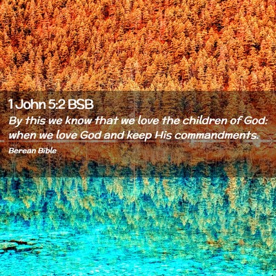 Picture 02 - 1 John 5:2 BSB - By this we know that we love the children of God: - Bible Verse Picture