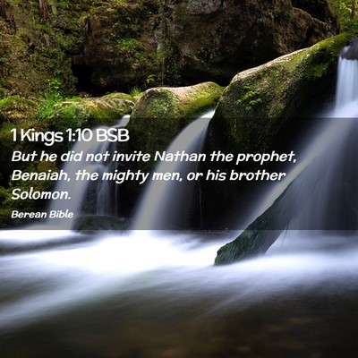 Picture 02 - 1 Kings 1:10 BSB - But he did not invite Nathan the prophet, - Bible Verse Picture