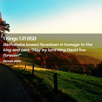 Picture 02 - 1 Kings 1:31 BSB - Bathsheba bowed facedown in homage to the king - Bible Verse Picture