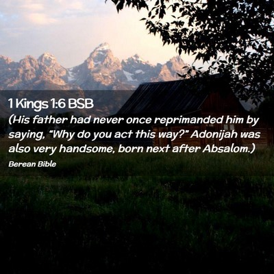 Picture 02 - 1 Kings 1:6 BSB - (His father had never once reprimanded him by - Bible Verse Picture